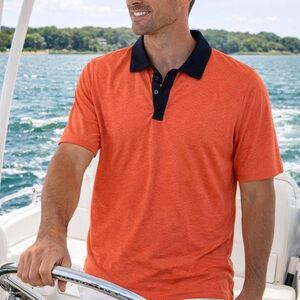 Lululemon Men's Orange Polo Shirt